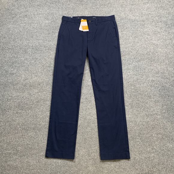 J Crew Pants Mens 31 Navy Cotton Blend Straight TruTemp365 Chino Flex Stretch - Picture 2 of 13